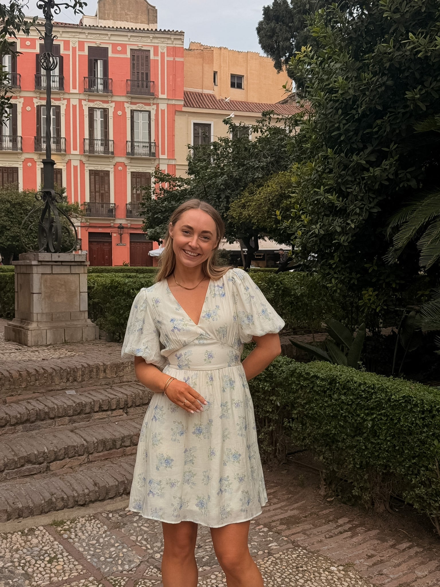 VMBELLA SHORT DRESS - Blue Bella Flower